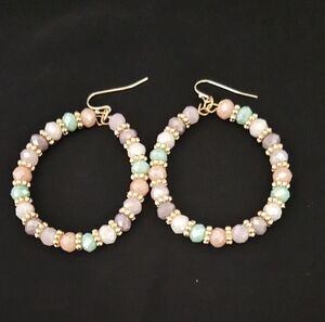 Elegant Beaded Hoop Earrings
